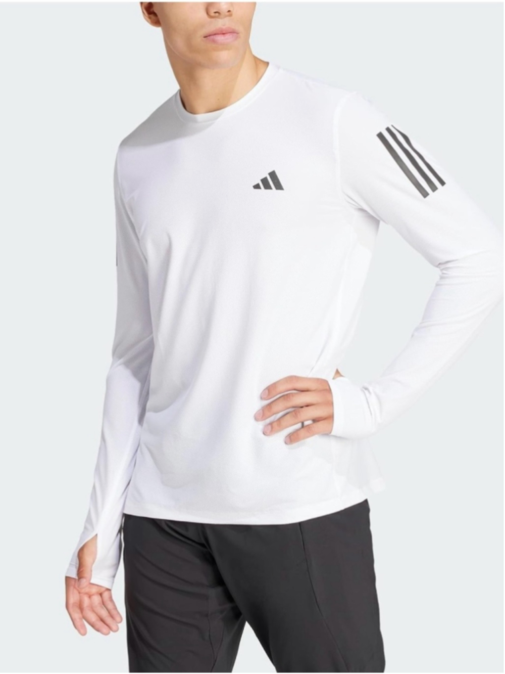 Adidas Own The Run Long Sleeve T-Shirt White Size Large